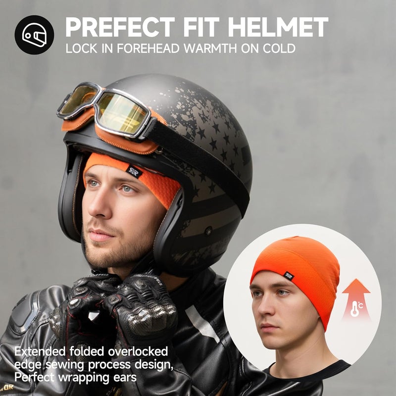 Long Long Warm Comfort Beanie Hats for Men & Women - Helmet Liner,Winter Soft Cycling Cap,Lightweight Warm Skull Cap - Image 4